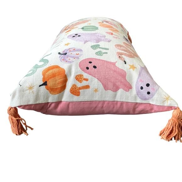 Cupcakes & Cashmere HALLOWEEN GHOST Pillow 14x24 Embroidered Pastel NEW - Picture 8 of 15